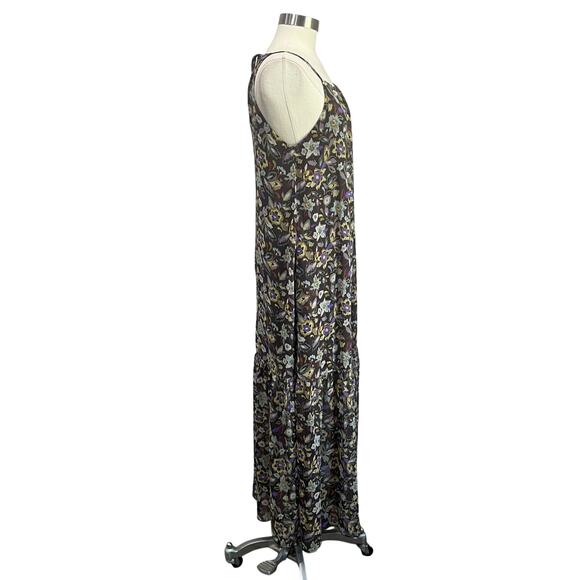 Melloday Floral Maxi Dress Size M Boho Tiered Spaghetti Strap - Picture 4 of 8
